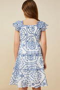 Nadia Eyelet Ruffle Dress