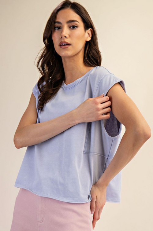 Adrienne Sleeveless Mineral Washed Top