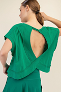 Oversized Cotton Slub Open Back Top