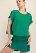 Oversized Cotton Slub Open Back Top