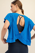Oversized Cotton Slub Open Back Top