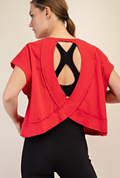 Oversized Cotton Slub Open Back Top
