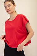 Oversized Cotton Slub Open Back Top