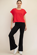 Oversized Cotton Slub Open Back Top