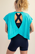 Oversized Cotton Slub Open Back Top
