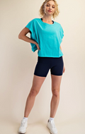 Oversized Cotton Slub Open Back Top