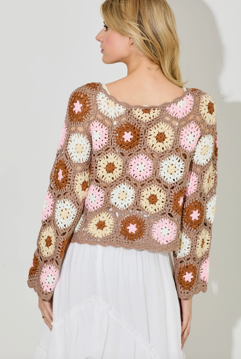 Reyna Crochet Knit Top