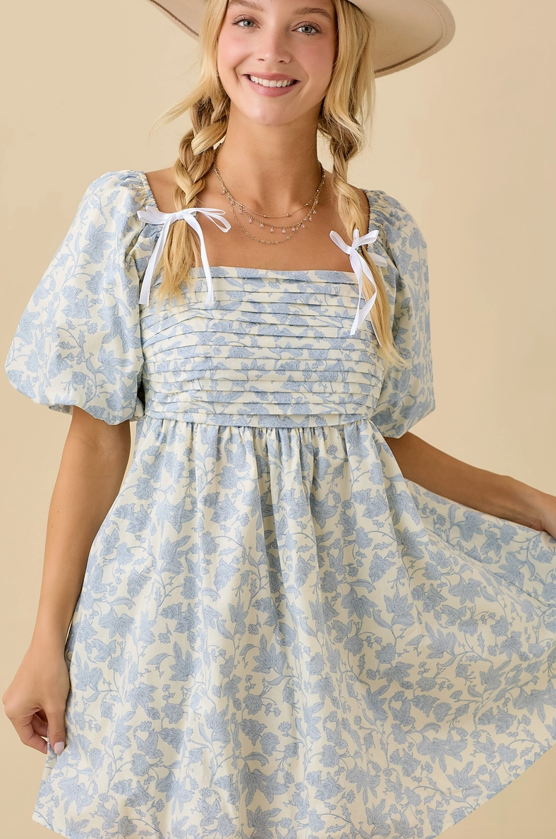 Aimee Bubble Sleeve Baby Doll Dress
