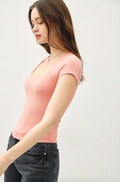 Emma Square Neck Knit Tee