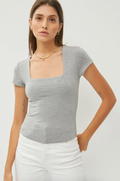 Emma Square Neck Knit Tee