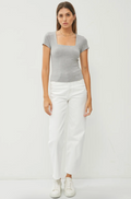 Emma Square Neck Knit Tee