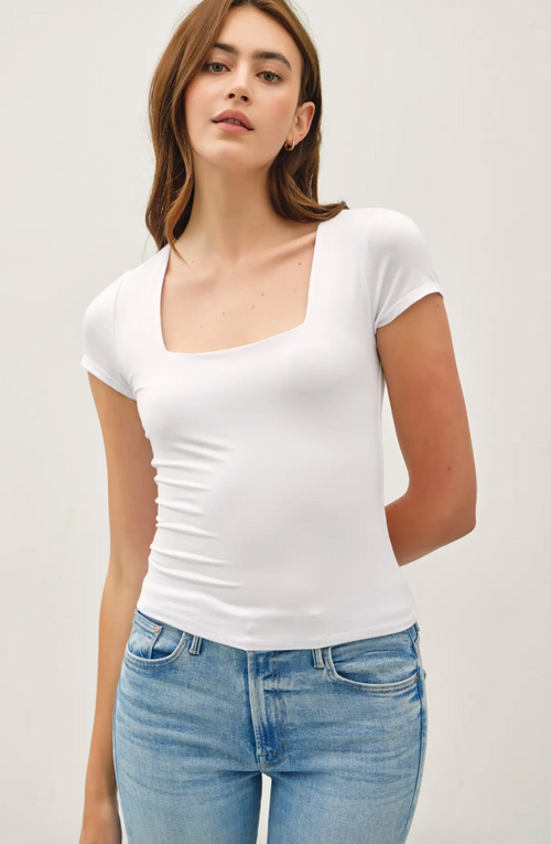 Emma Square Neck Knit Tee