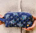Endless Daydream Navy Quilted Cosmetic Bag