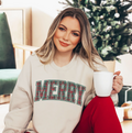 Merry Plaid Christmas Crewneck Sweatshirt