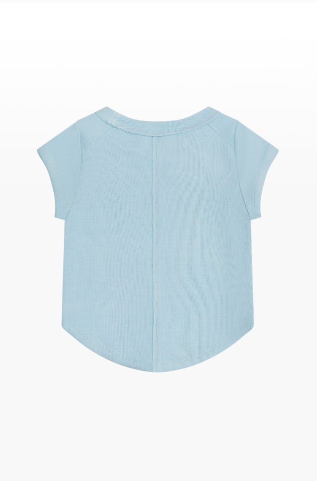 Selena Rib Exposed Cap Sleeve Tee by TENLY