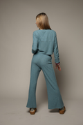 Hacci Rib Exposed Seam Pants by TENLY