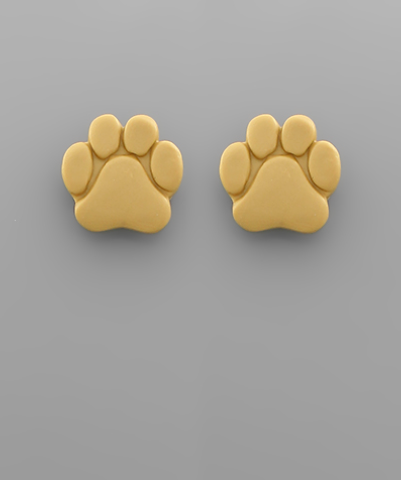 Game Day Clay Paw Earrings (5 colors)