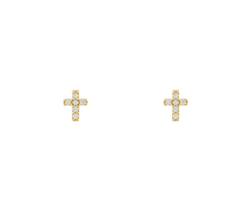 Pave CZ Cross Studs
