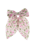 Flower Print Bow Hair Barrette