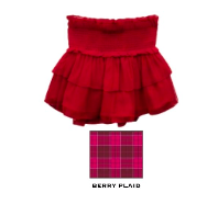 Girls Bianca Skirt in Berry Plaid by Katie J NYC