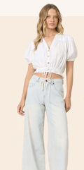 Puff Sleeve Woven Top by Vintage Havana