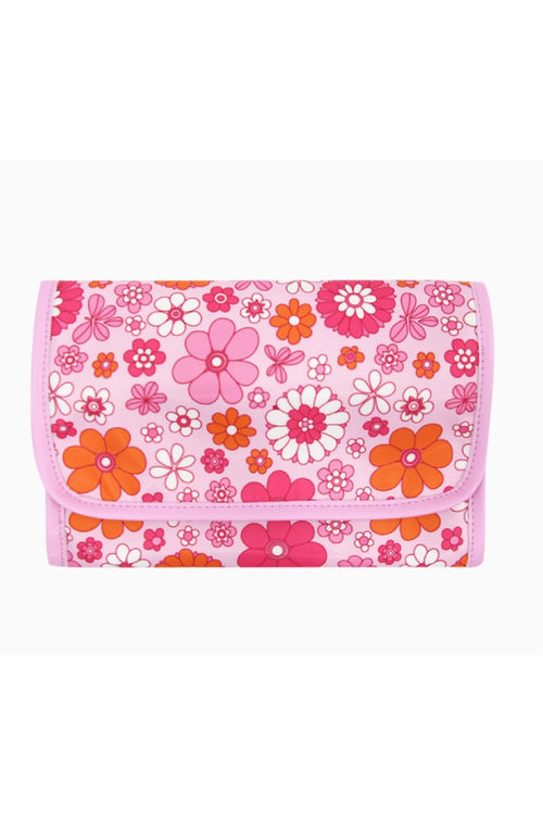 Floral Travel Jewelry Roll Bag