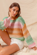 Multi Color Stripe Loose Fit Sweater - 2 colors