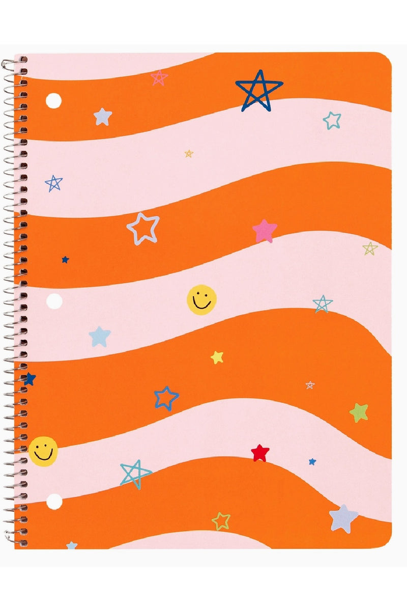 Wavy Icons Spiral Notebook