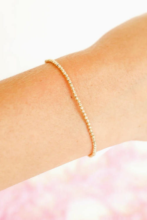 2mm Gold Beaded Bracelet