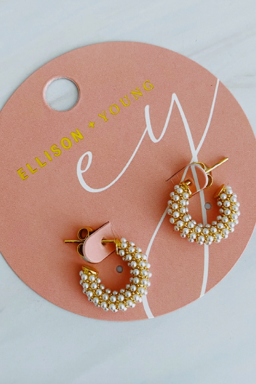 Mini Pearls Hoop Earrings