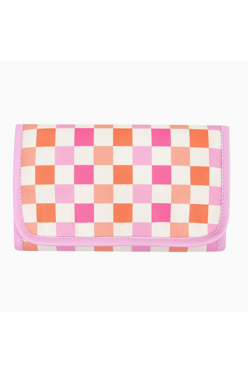 Check Travel Jewelry Roll Bag