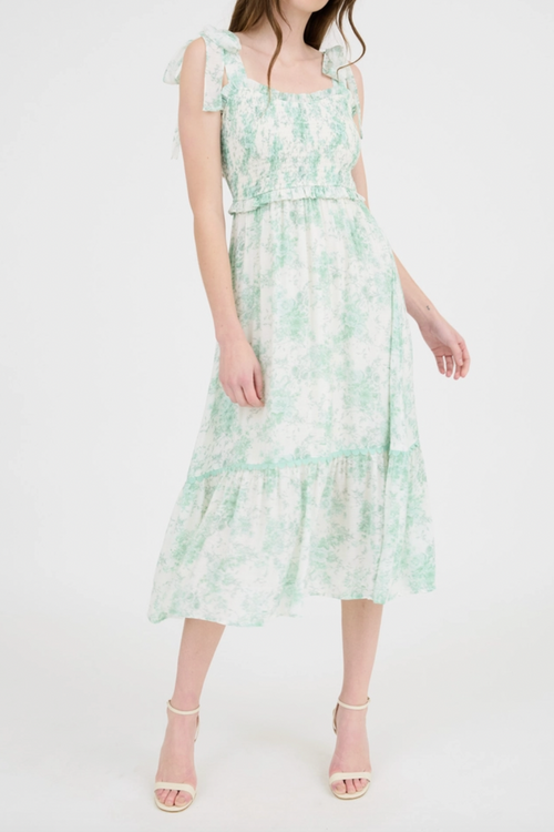 Audette Sweetheart Ruffle Trim Dress