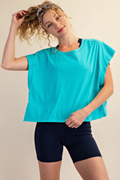 Oversized Cotton Slub Open Back Top