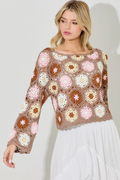 Reyna Crochet Knit Top