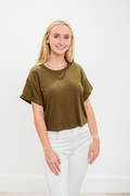 Montreal Ribbed Knit Boxy Crop Top