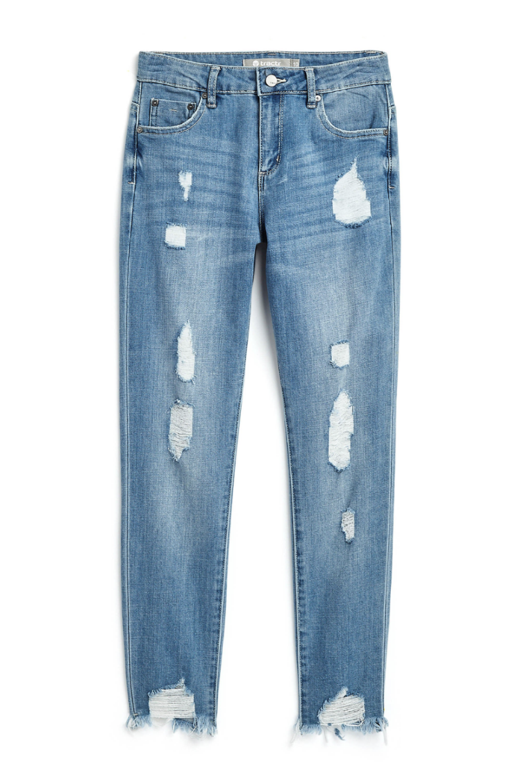 Tween Hi-Rise Distressed Jeans by Tractr