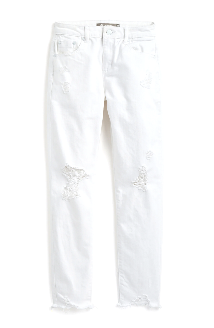 Tween Distressed Jeans in White by Tractr
