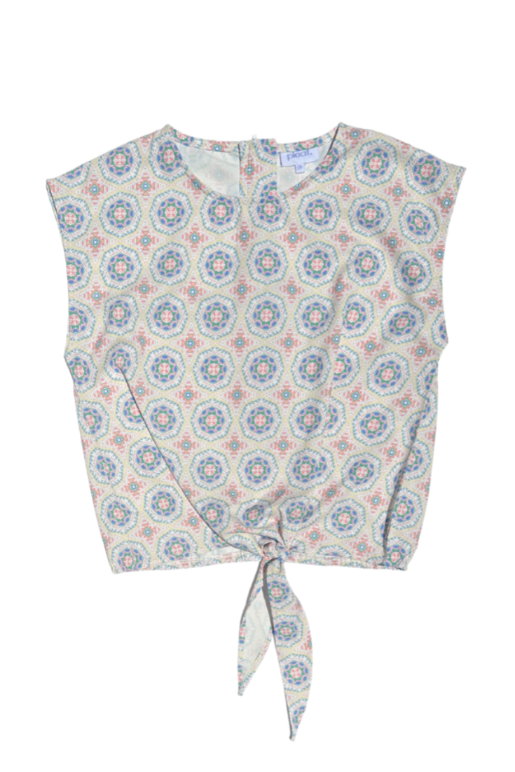 The Tory Tie Top in Medallions by Pleat