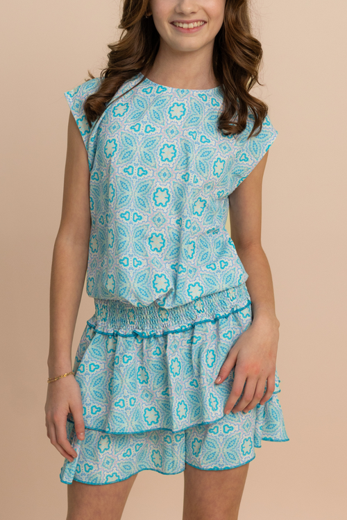 The Scottie Skirt in Island Teal by Pleat