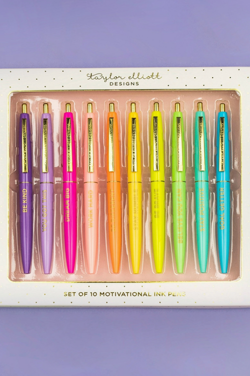 10pc Motivational Pen Set