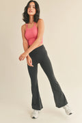 High Waist Cross Over Flare Legging