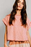 Riley Overlap Stitch Shortsleeve Top