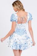 Emberly Floral Print Puff Sleeve Mini Dress