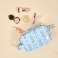 Essentials Quilted Cosmetic Pouch in Oh So Fancy Blue