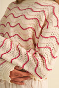 Girls Wavy Pullover Knit Sweater