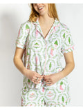 Nutcracker Trellis Short Sleeve Button Up