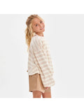 Striped Open Back Brushed Knit Top