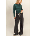 Waffle Knit Pant with Contrasting Ties