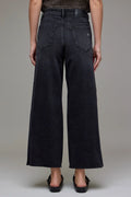 NORI Black Clean Cropped Wide leg Jean by Hidden