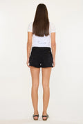 Black Frey Hem High Rise Shorts by KanCan
